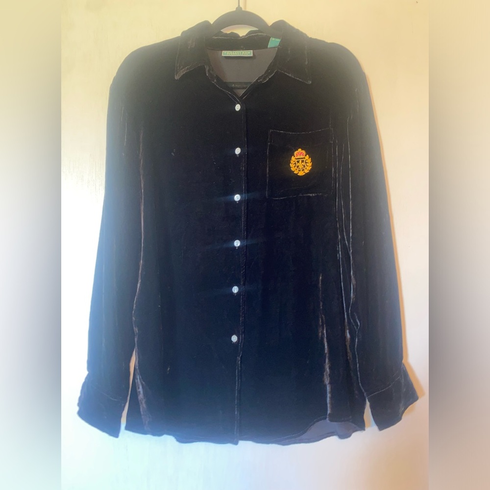 Vintage silk velour blouse embassy row